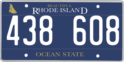 RI license plate 438608