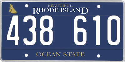 RI license plate 438610