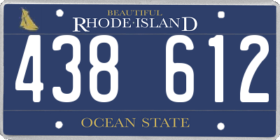 RI license plate 438612