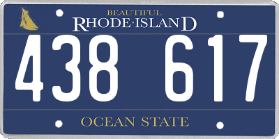 RI license plate 438617