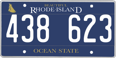 RI license plate 438623