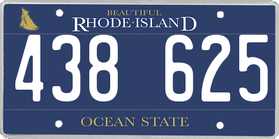 RI license plate 438625