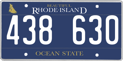 RI license plate 438630