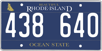 RI license plate 438640