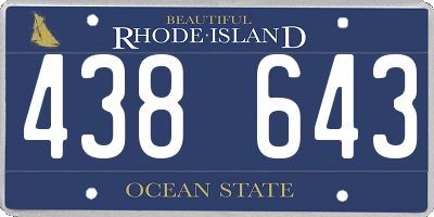 RI license plate 438643