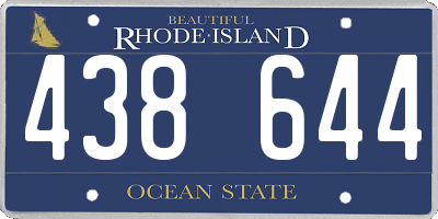 RI license plate 438644