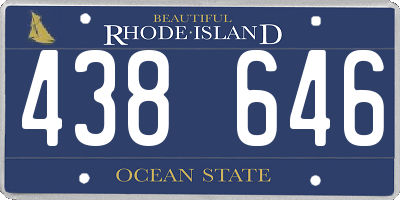 RI license plate 438646