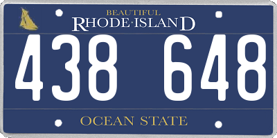 RI license plate 438648