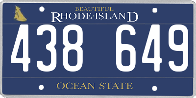 RI license plate 438649