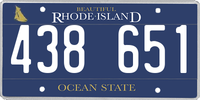 RI license plate 438651