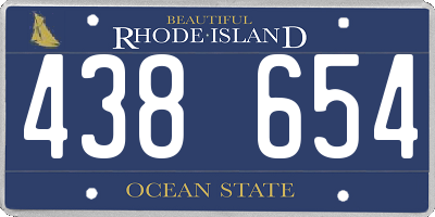 RI license plate 438654