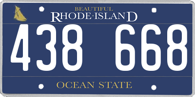 RI license plate 438668
