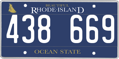 RI license plate 438669