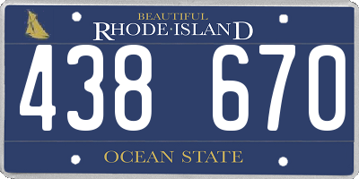 RI license plate 438670