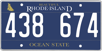 RI license plate 438674