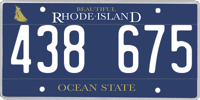 RI license plate 438675