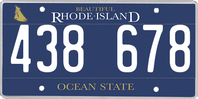 RI license plate 438678