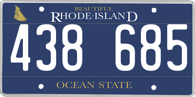 RI license plate 438685