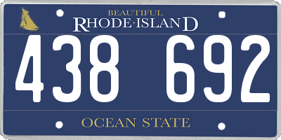 RI license plate 438692