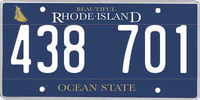 RI license plate 438701