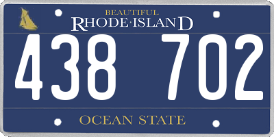 RI license plate 438702