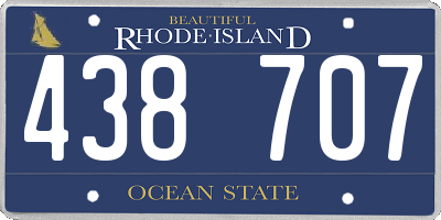 RI license plate 438707