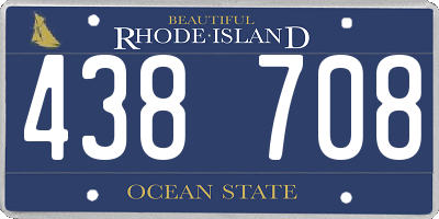 RI license plate 438708