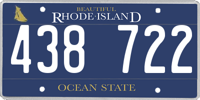 RI license plate 438722