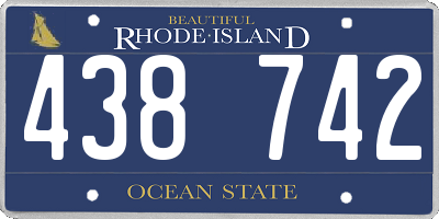 RI license plate 438742