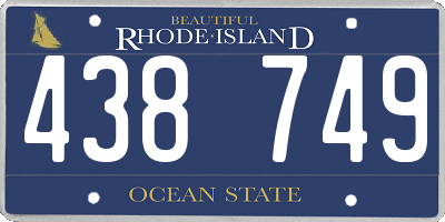 RI license plate 438749