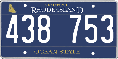 RI license plate 438753