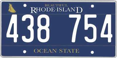 RI license plate 438754