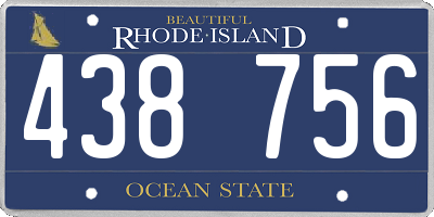 RI license plate 438756