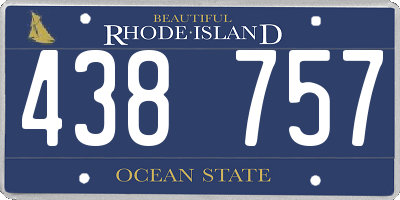 RI license plate 438757