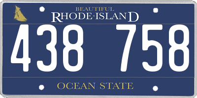 RI license plate 438758