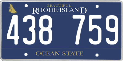 RI license plate 438759