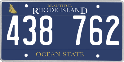 RI license plate 438762