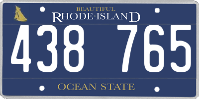 RI license plate 438765