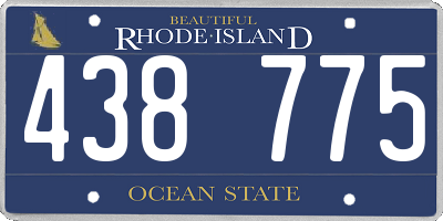 RI license plate 438775