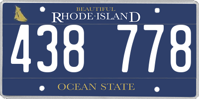 RI license plate 438778