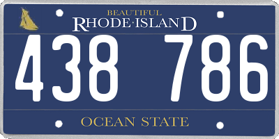 RI license plate 438786