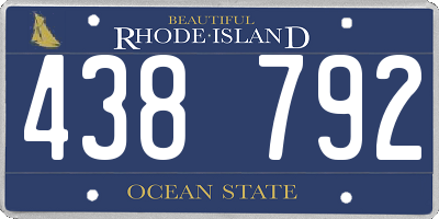 RI license plate 438792