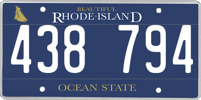 RI license plate 438794