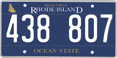 RI license plate 438807