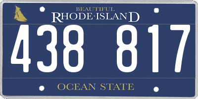 RI license plate 438817