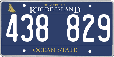 RI license plate 438829