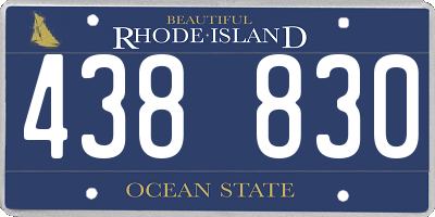 RI license plate 438830