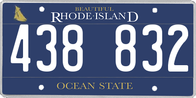 RI license plate 438832