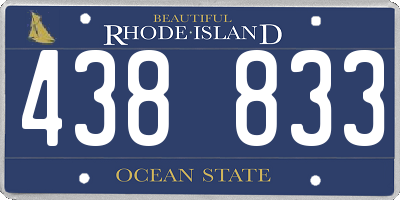 RI license plate 438833