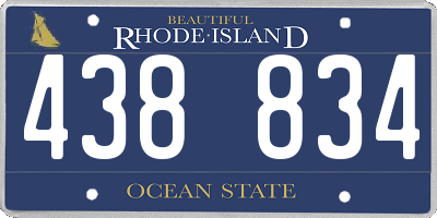 RI license plate 438834